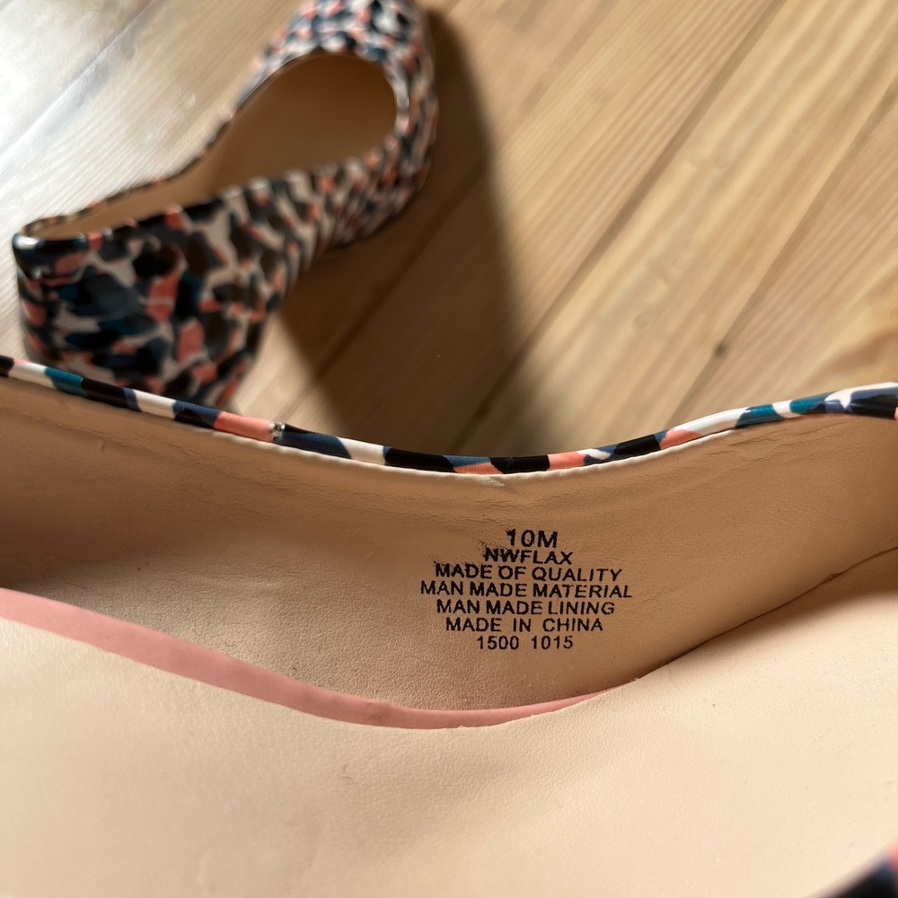 Nine West Flax Pumps Womens 10M Multi Color Abstract Animal Print Pointed Toe - Picture 7 of 8